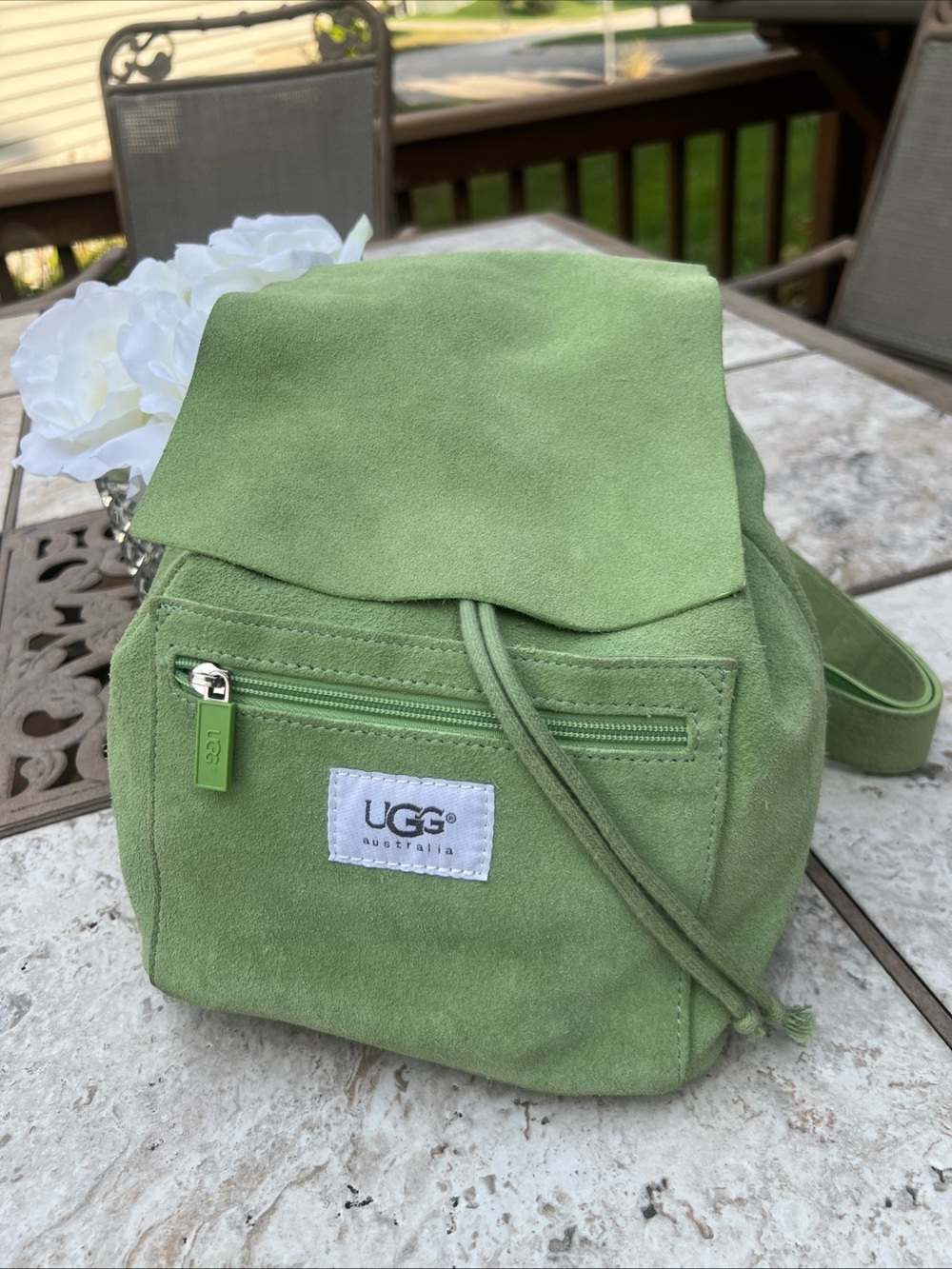 RARE UGG Women's Green SUADE Mini Backpack GORGINA